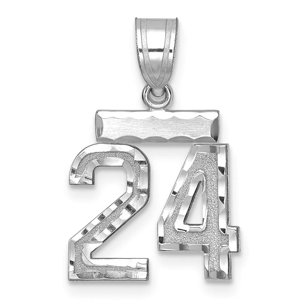 14k White Gold, Varsity Collection, D/C Pendant, Number 24