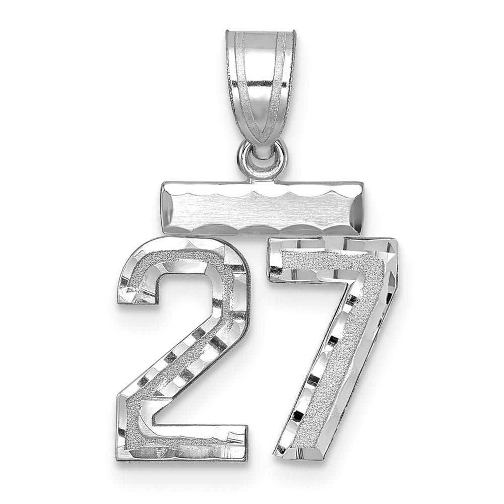 14k White Gold, Varsity Collection, D/C Pendant, Number 27