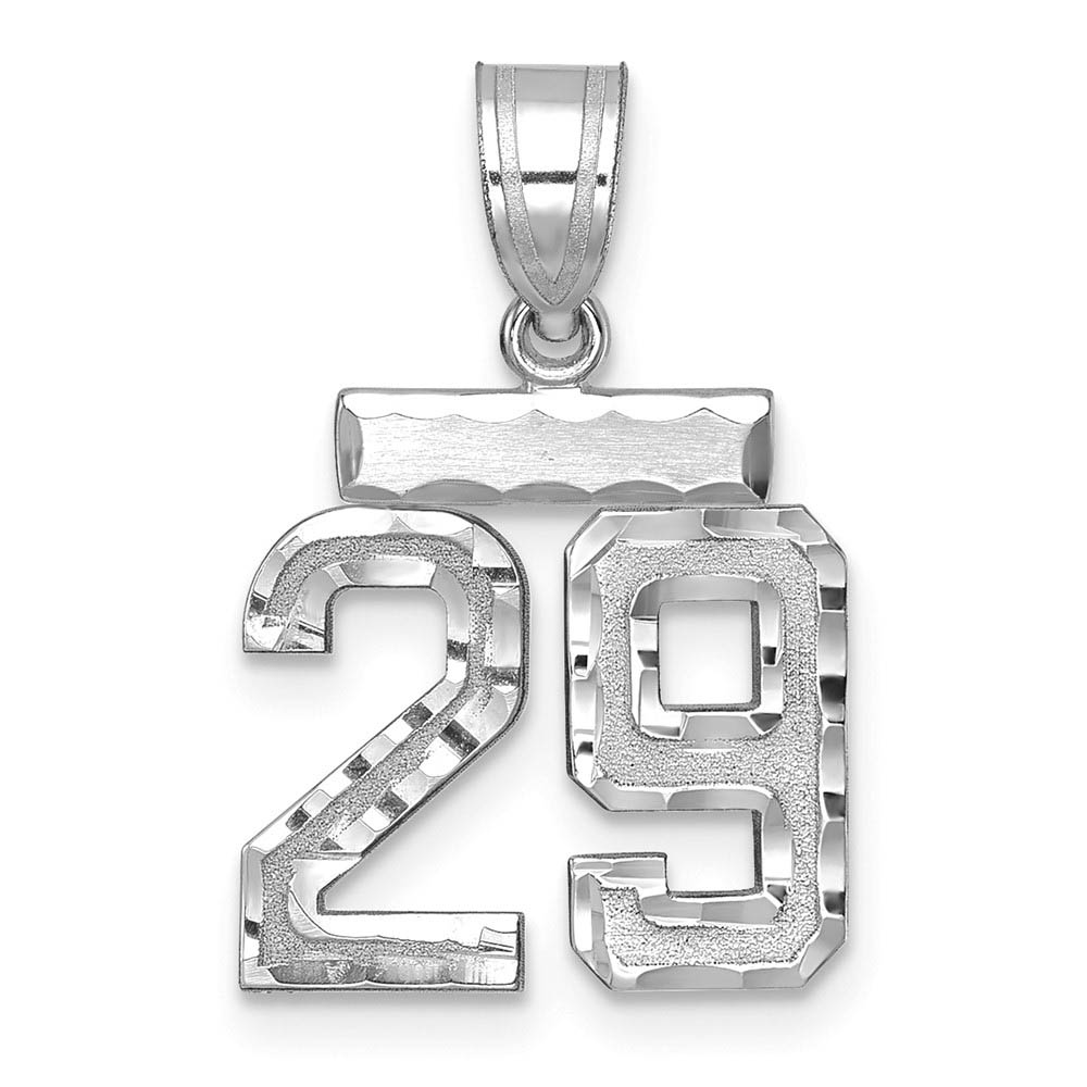 14k White Gold, Varsity Collection, D/C Pendant, Number 29