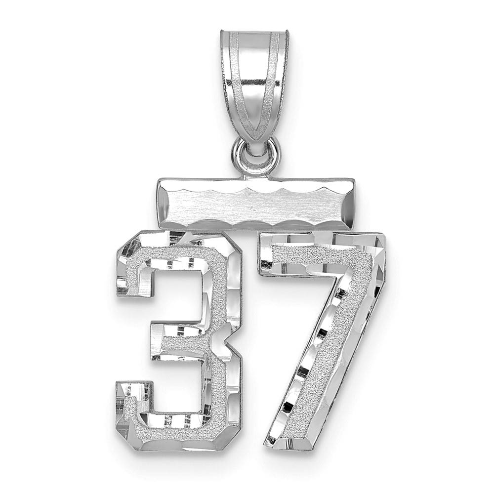 14k White Gold, Varsity Collection, D/C Pendant, Number 37