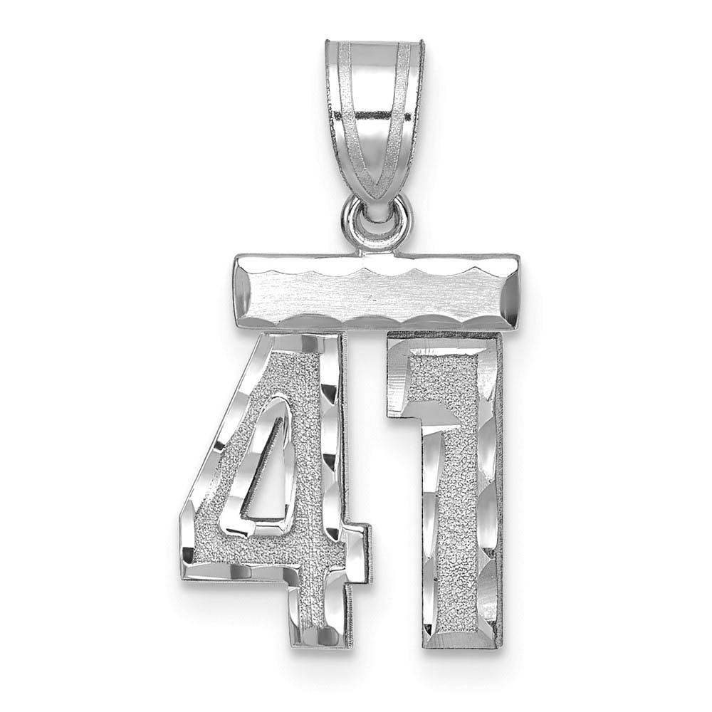 14k White Gold, Varsity Collection, D/C Pendant, Number 41