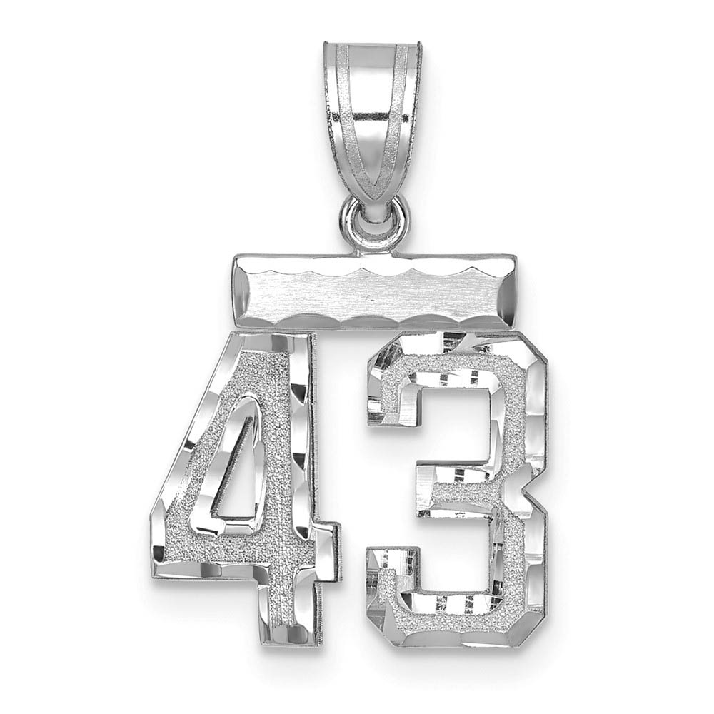 14k White Gold, Varsity Collection, D/C Pendant, Number 43