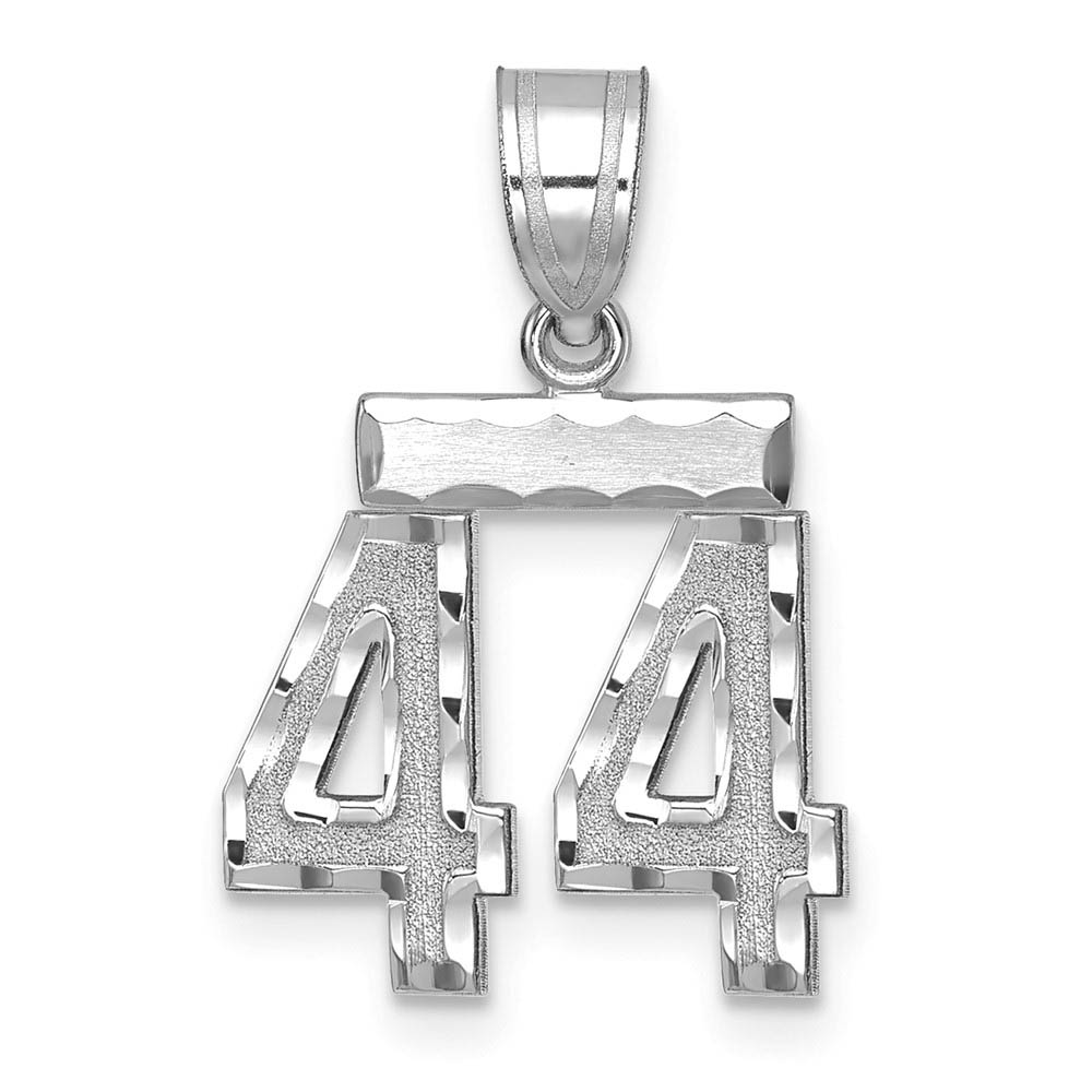 14k White Gold, Varsity Collection, D/C Pendant, Number 44
