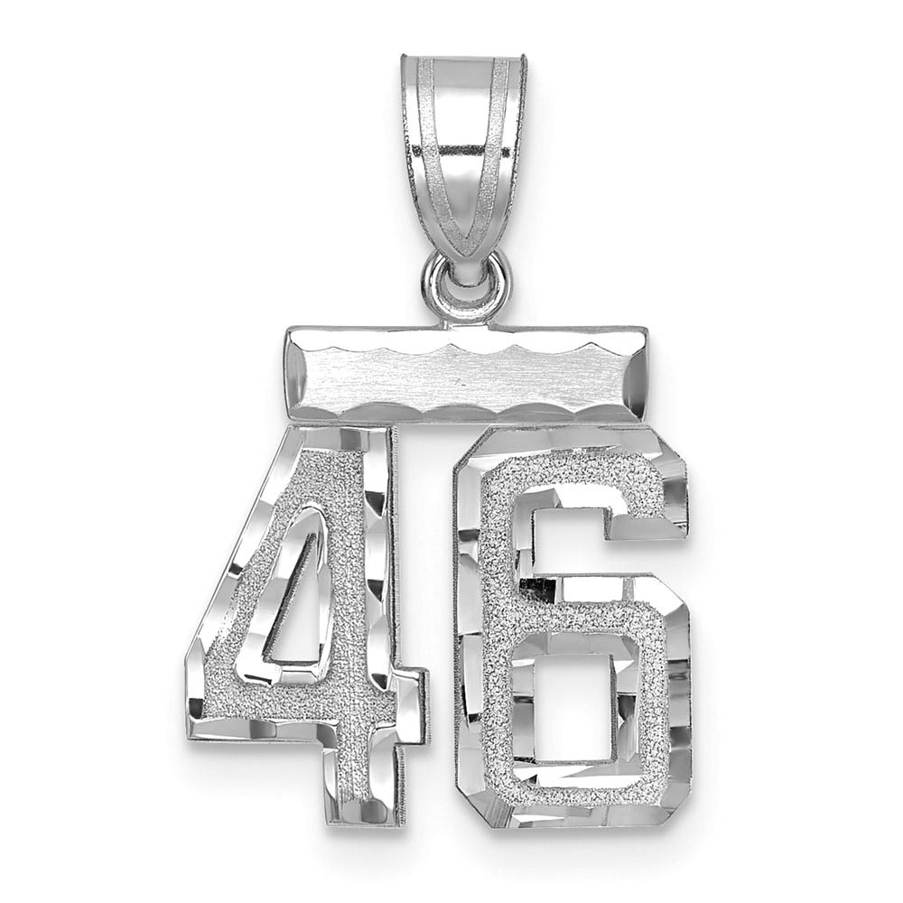 14k White Gold, Varsity Collection, D/C Pendant, Number 46
