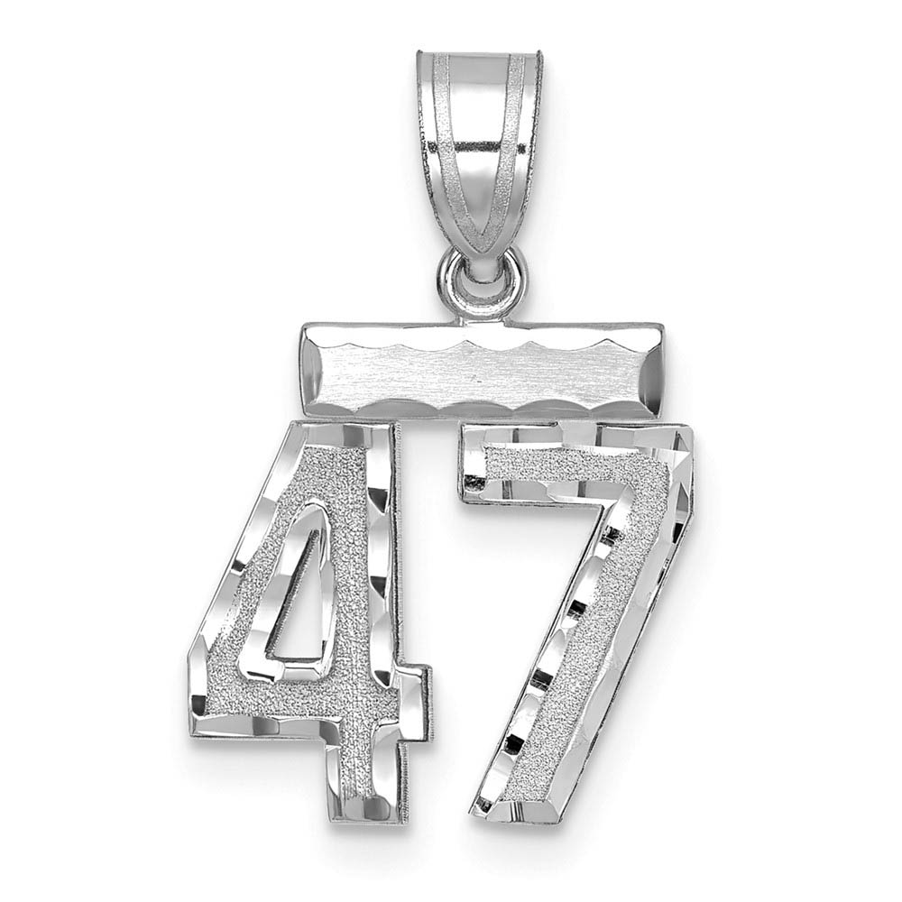 14k White Gold, Varsity Collection, D/C Pendant, Number 47