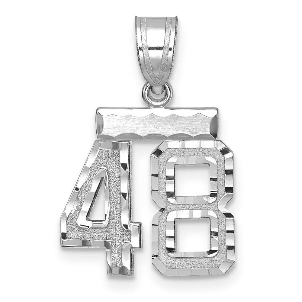 14k White Gold, Varsity Collection, D/C Pendant, Number 48