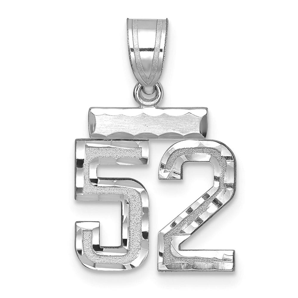 14k White Gold, Varsity Collection, D/C Pendant, Number 52