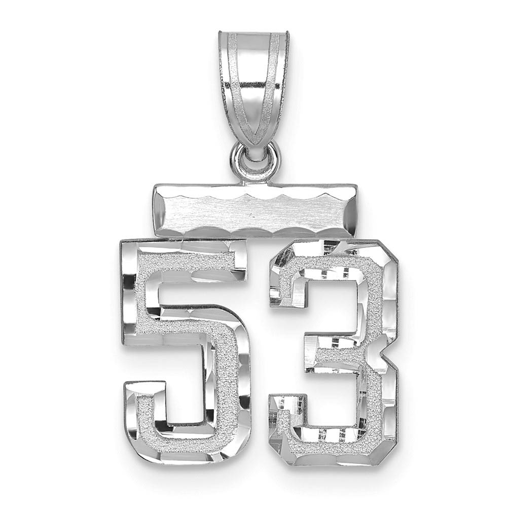 14k White Gold, Varsity Collection, D/C Pendant, Number 53