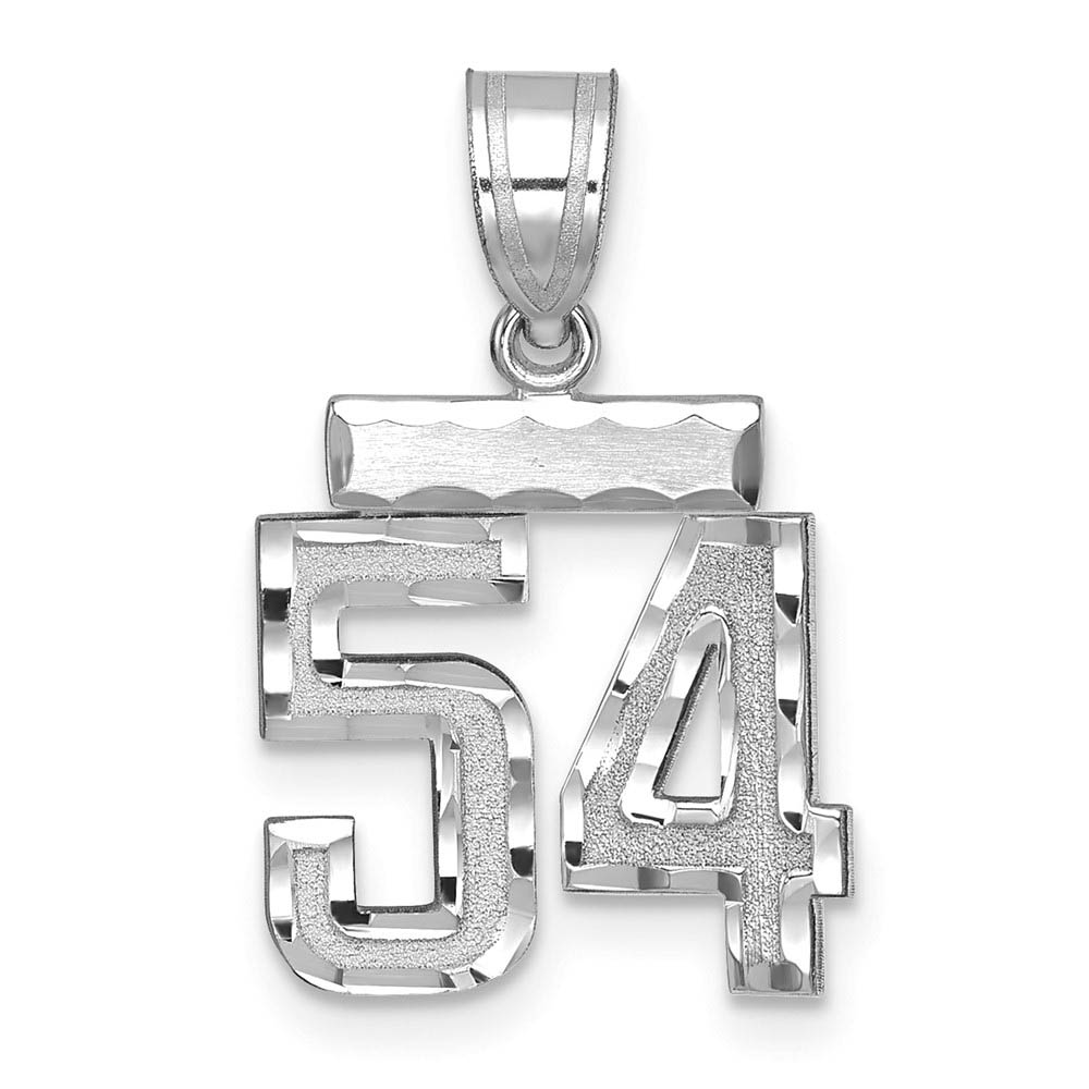 14k White Gold, Varsity Collection, D/C Pendant, Number 54