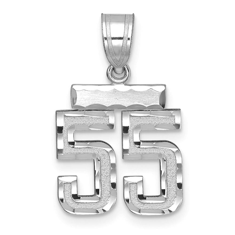 14k White Gold, Varsity Collection, D/C Pendant, Number 55