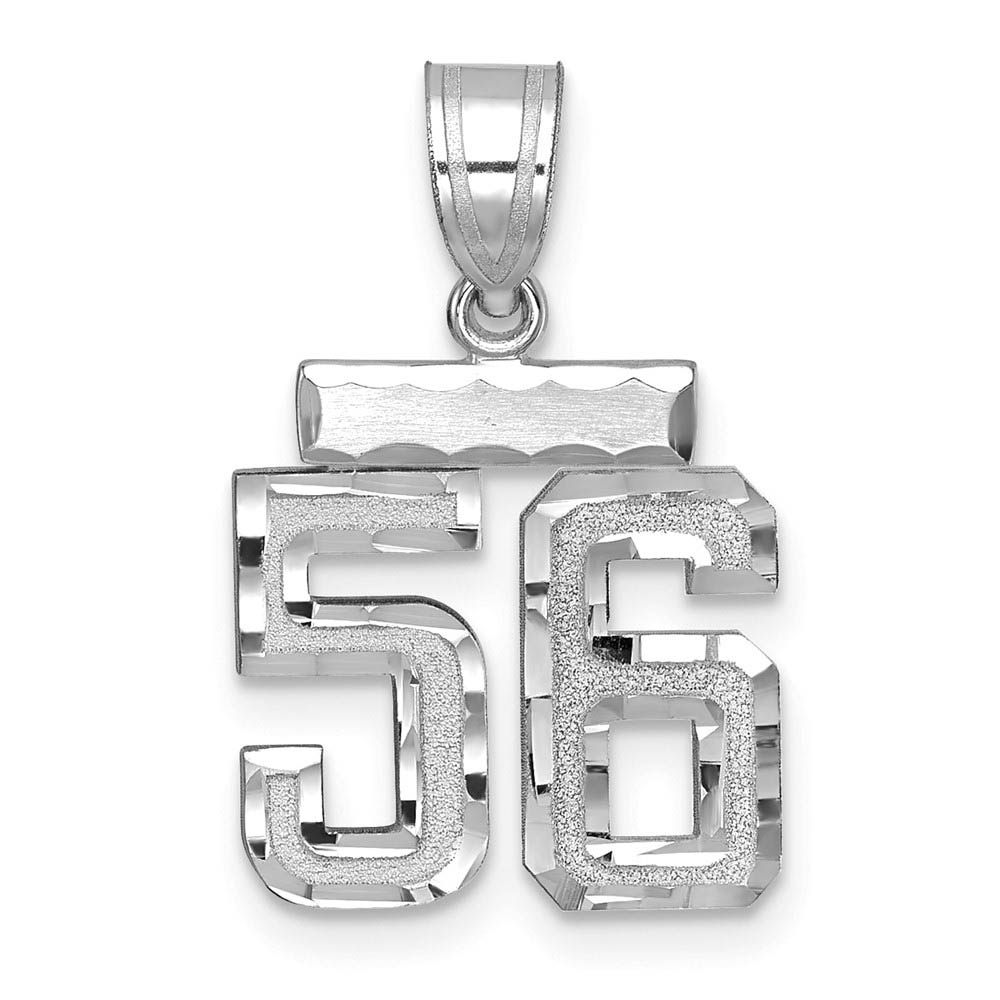 14k White Gold, Varsity Collection, D/C Pendant, Number 56