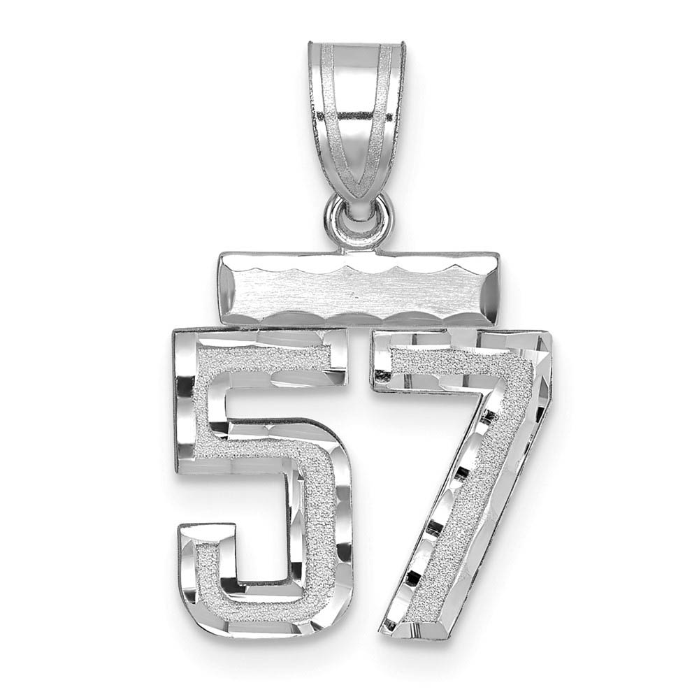 14k White Gold, Varsity Collection, D/C Pendant, Number 57