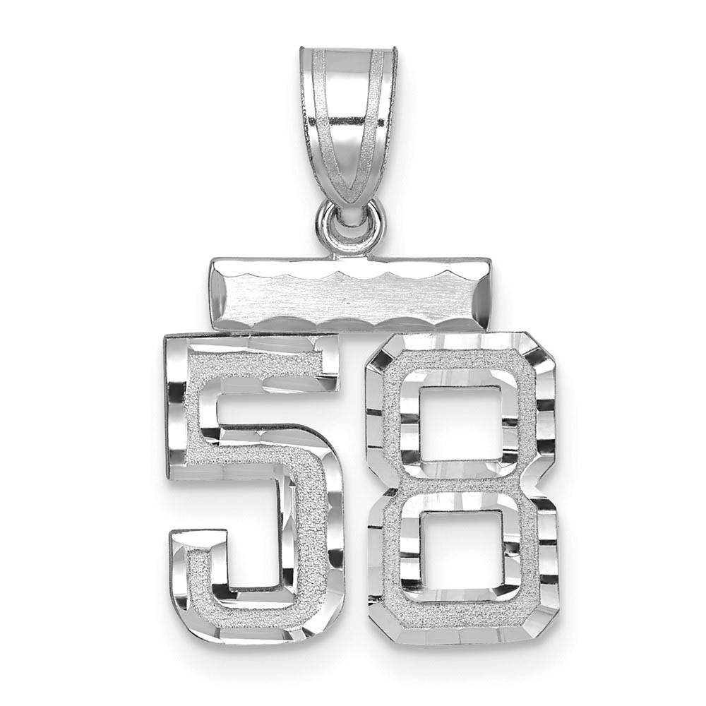 14k White Gold, Varsity Collection, D/C Pendant, Number 58