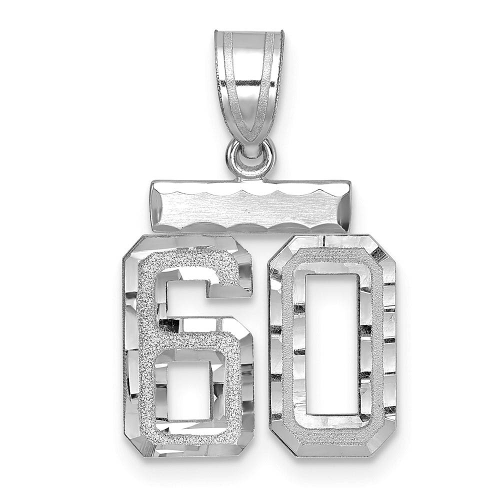 14k White Gold, Varsity Collection, D/C Pendant, Number 60