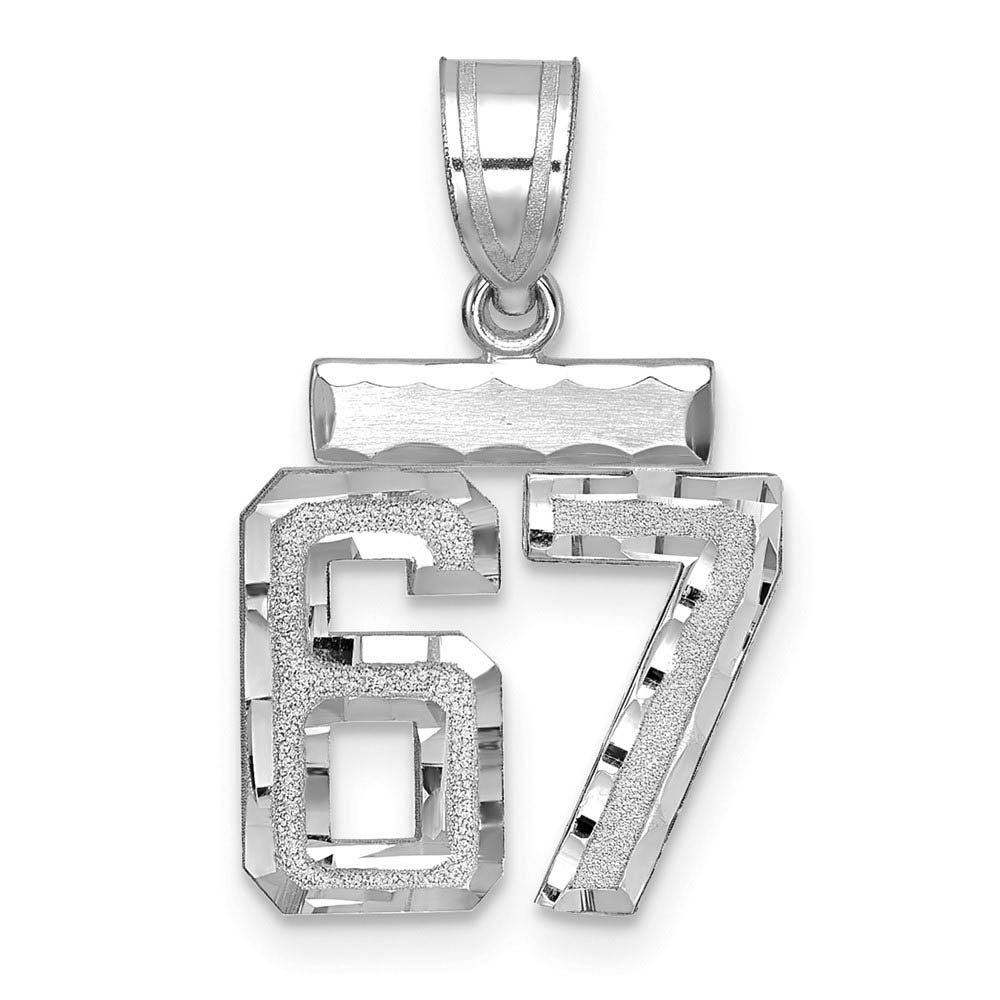 14k White Gold, Varsity Collection, D/C Pendant, Number 67