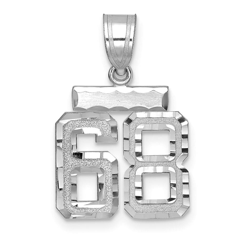 14k White Gold, Varsity Collection, D/C Pendant, Number 68