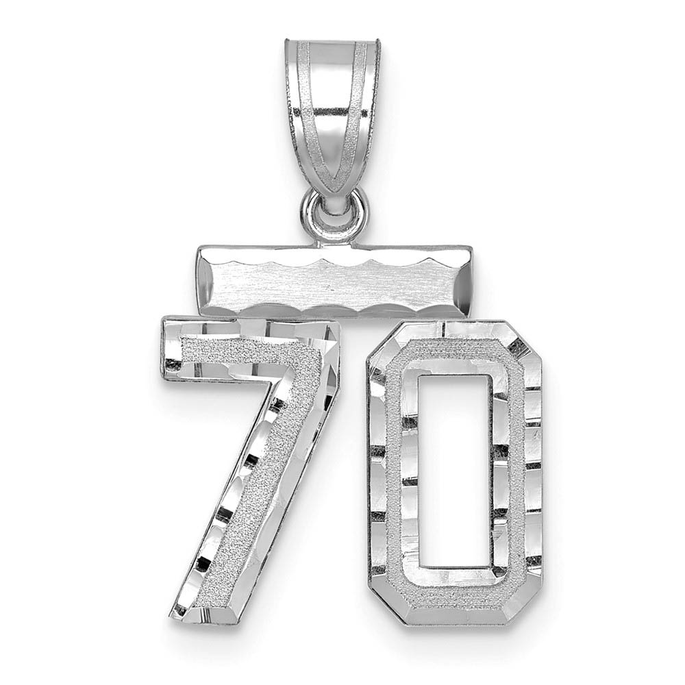 14k White Gold, Varsity Collection, D/C Pendant, Number 70