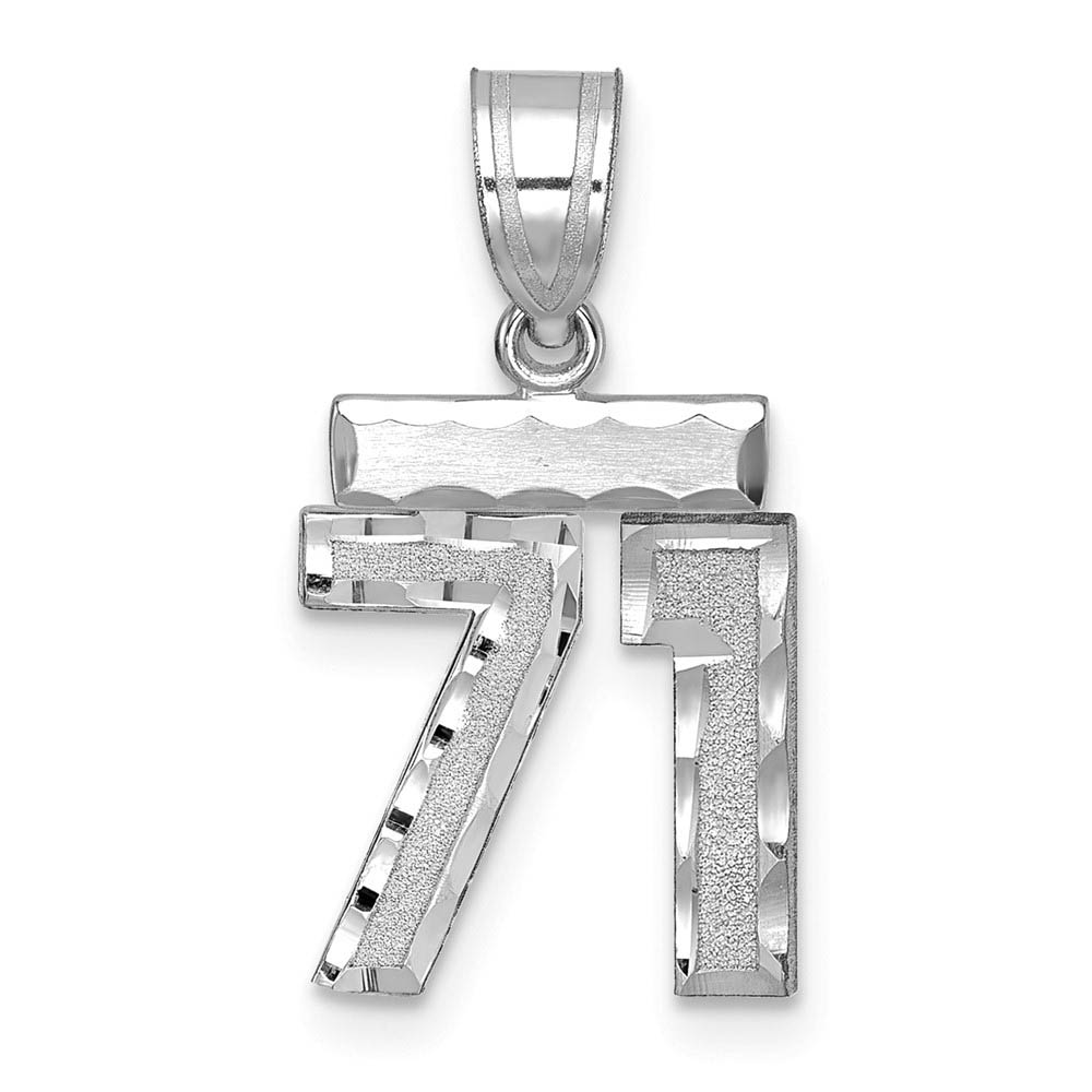 14k White Gold, Varsity Collection, D/C Pendant, Number 71