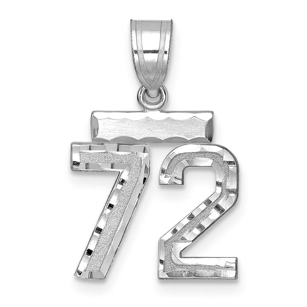 14k White Gold, Varsity Collection, D/C Pendant, Number 72