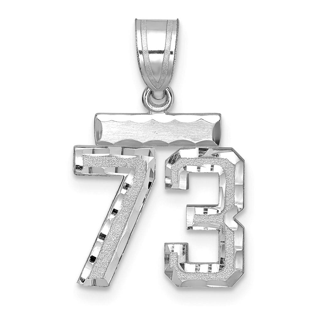 14k White Gold, Varsity Collection, D/C Pendant, Number 73