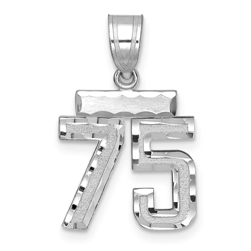 14k White Gold, Varsity Collection, D/C Pendant, Number 75