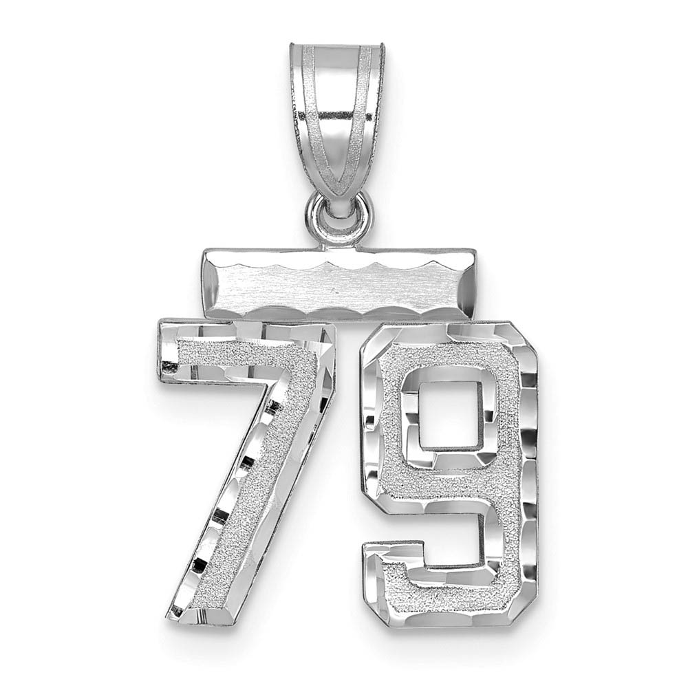 14k White Gold, Varsity Collection, D/C Pendant, Number 79