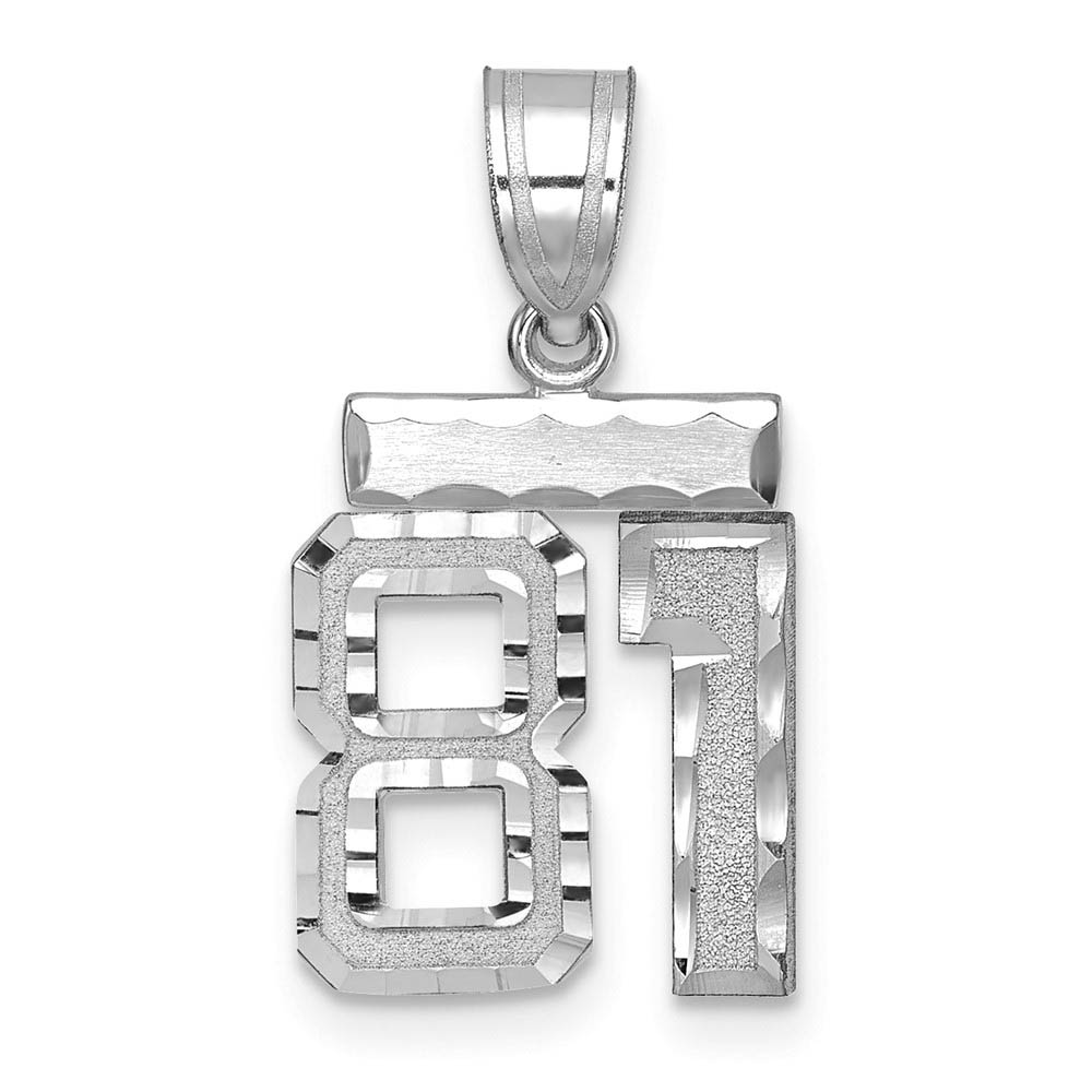 14k White Gold, Varsity Collection, D/C Pendant, Number 81