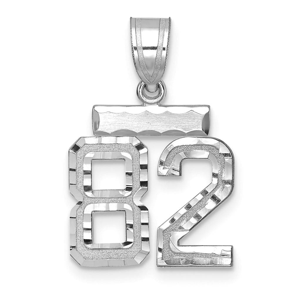 14k White Gold, Varsity Collection, D/C Pendant, Number 82