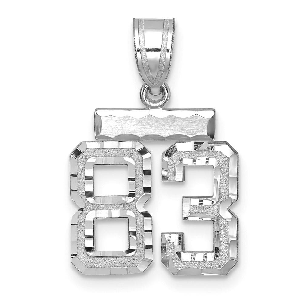 14k White Gold, Varsity Collection, D/C Pendant, Number 83