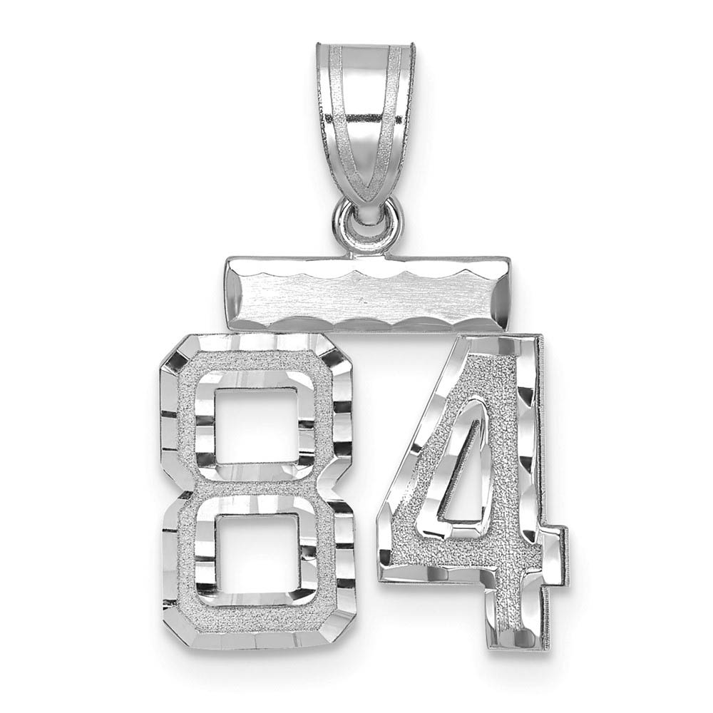 14k White Gold, Varsity Collection, D/C Pendant, Number 84
