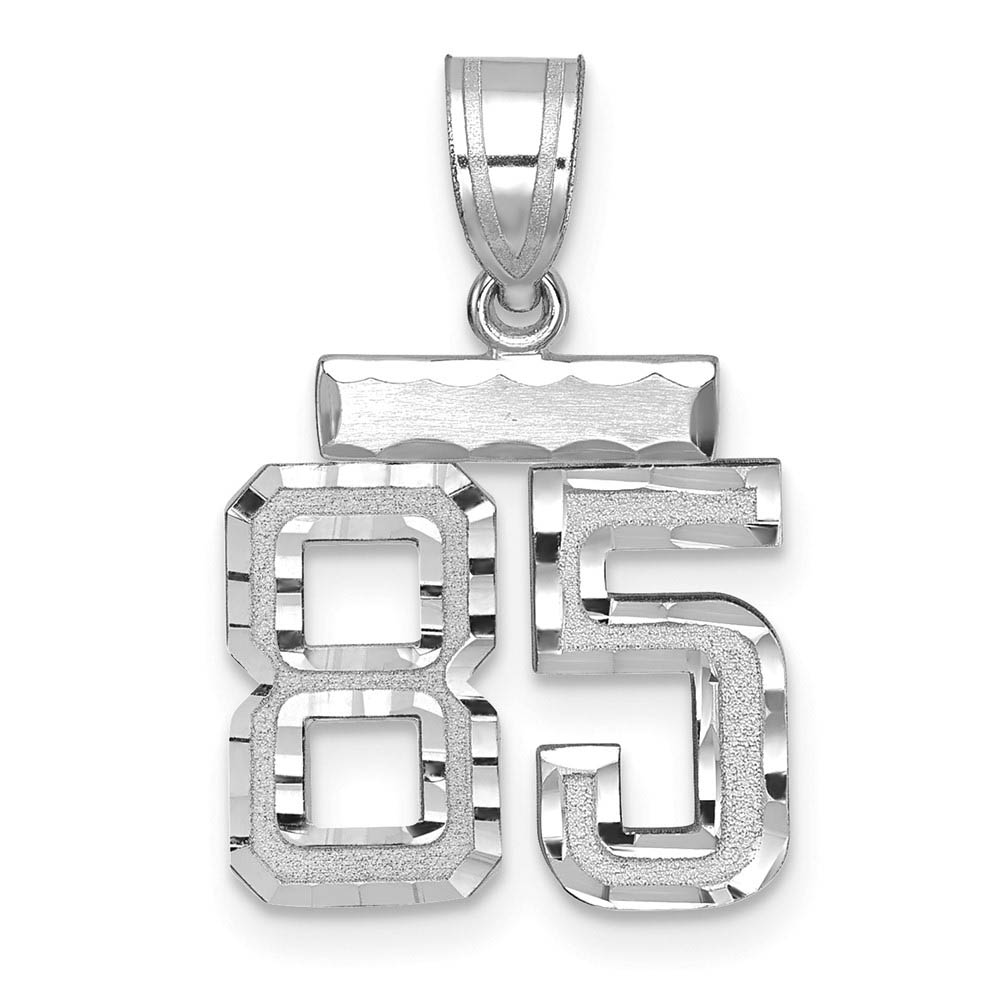 14k White Gold, Varsity Collection, D/C Pendant, Number 85