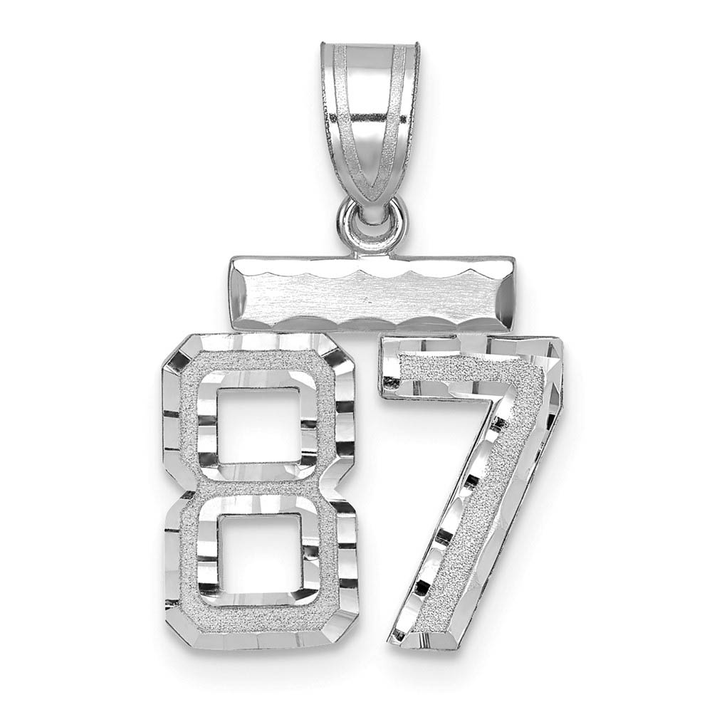 14k White Gold, Varsity Collection, D/C Pendant, Number 87