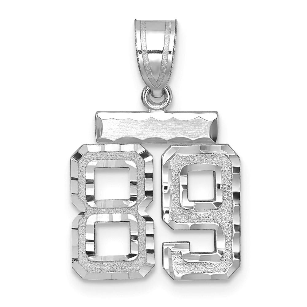 14k White Gold, Varsity Collection, D/C Pendant, Number 89
