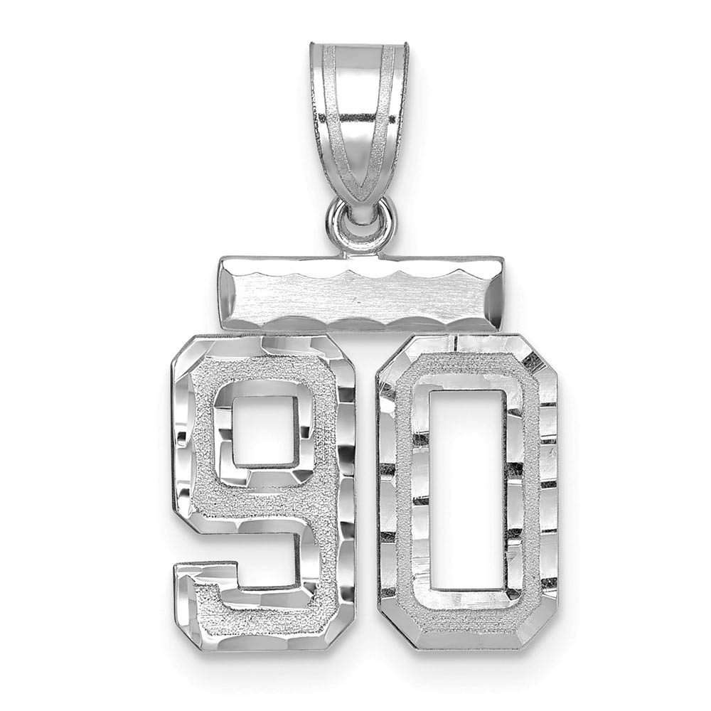 14k White Gold, Varsity Collection, D/C Pendant, Number 90