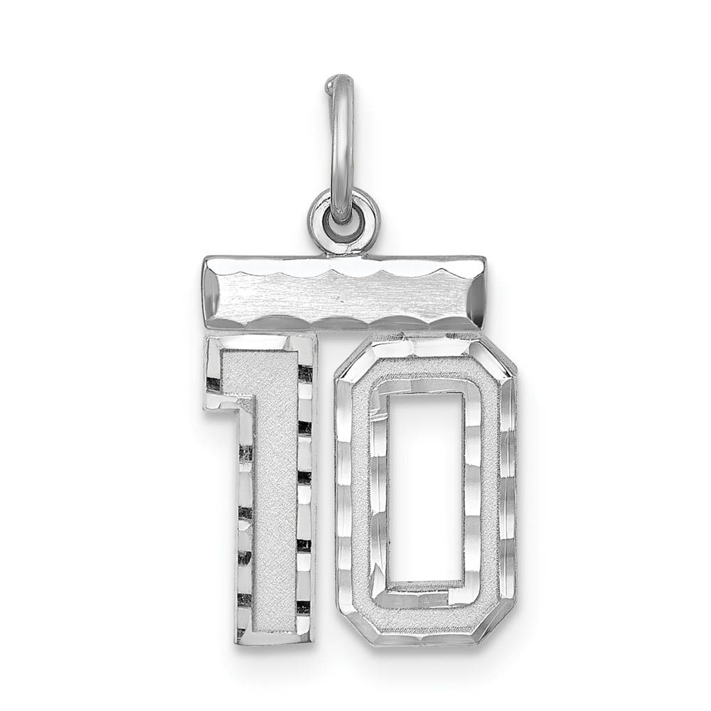 Sterling Silver, Varsity Collection, D/C Pendant, Number 10