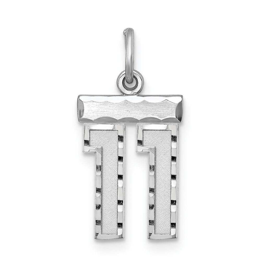 Sterling Silver, Varsity Collection, D/C Pendant, Number 11