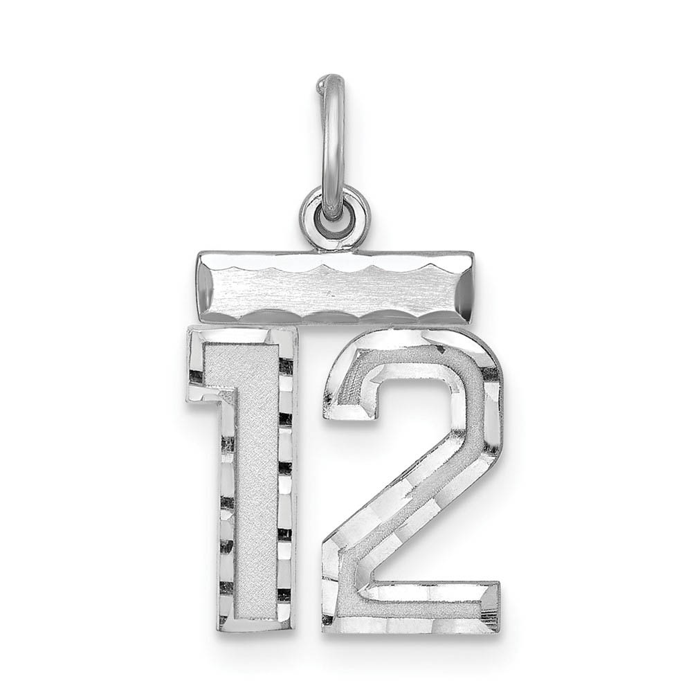 Sterling Silver, Varsity Collection, D/C Pendant, Number 12