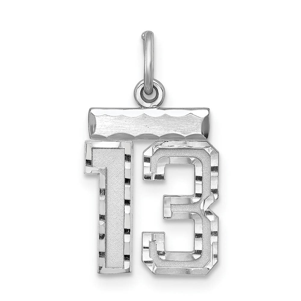 Sterling Silver, Varsity Collection, D/C Pendant, Number 13