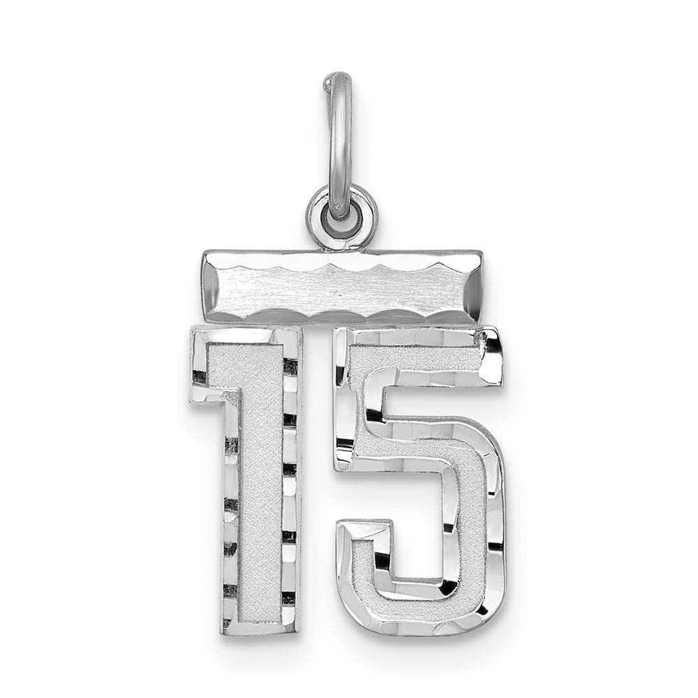 Sterling Silver, Varsity Collection, D/C Pendant, Number 15