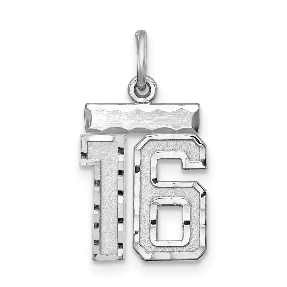 Sterling Silver, Varsity Collection, D/C Pendant, Number 16