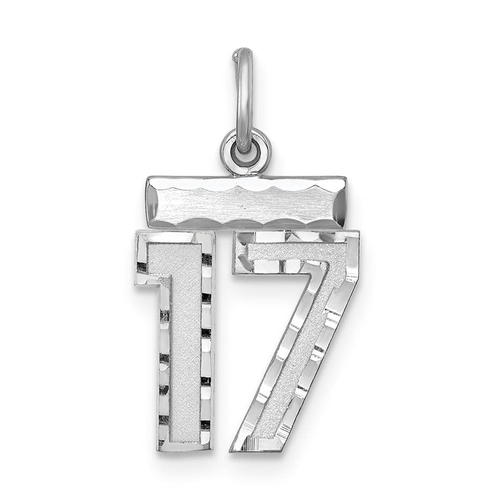 Sterling Silver, Varsity Collection, D/C Pendant, Number 17