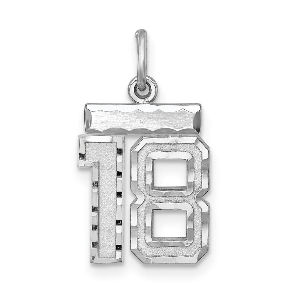 Sterling Silver, Varsity Collection, D/C Pendant, Number 18