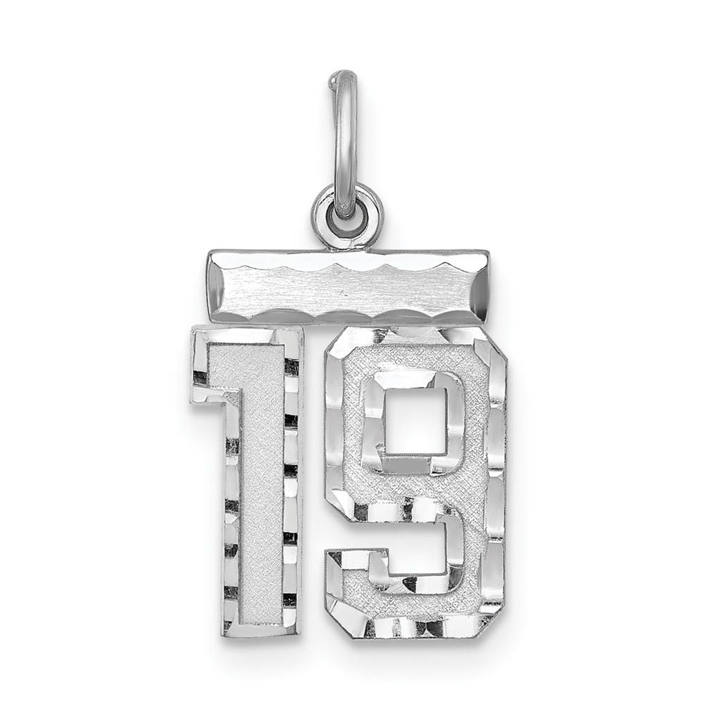 Sterling Silver, Varsity Collection, D/C Pendant, Number 19
