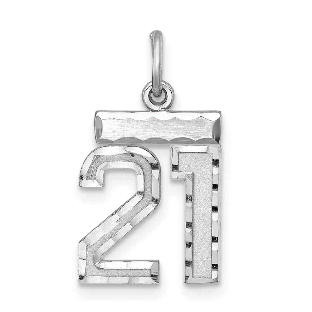 Sterling Silver, Varsity Collection, D/C Pendant, Number 21