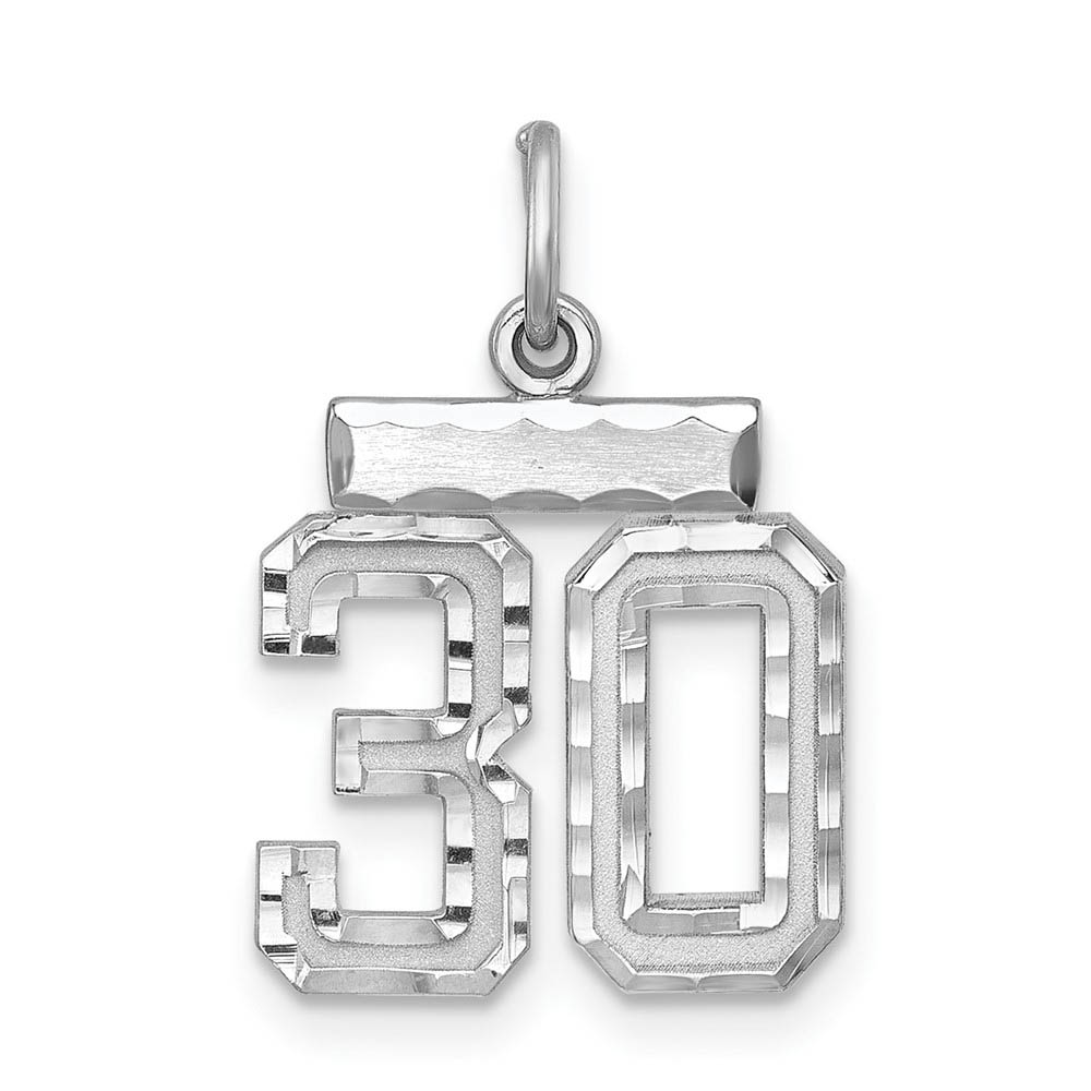Sterling Silver, Varsity Collection, D/C Pendant, Number 30