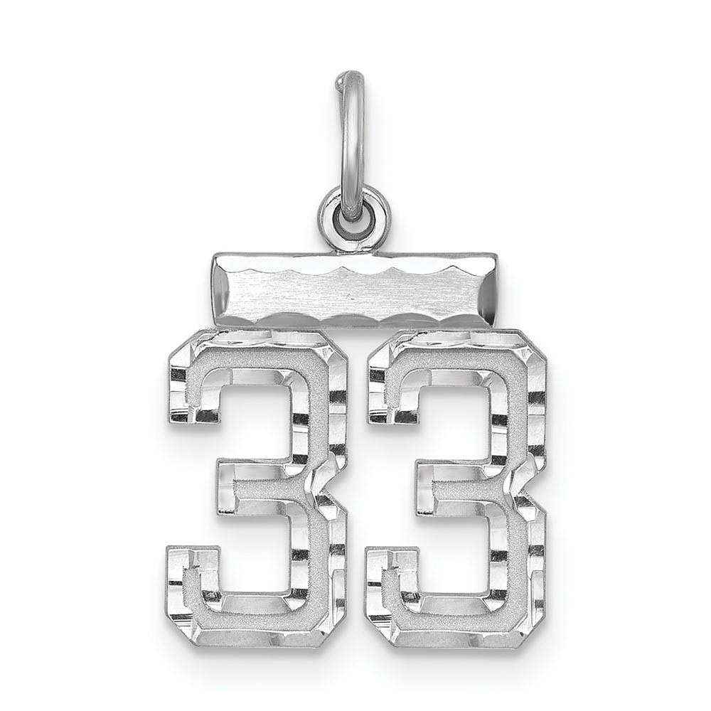 Sterling Silver, Varsity Collection, D/C Pendant, Number 33
