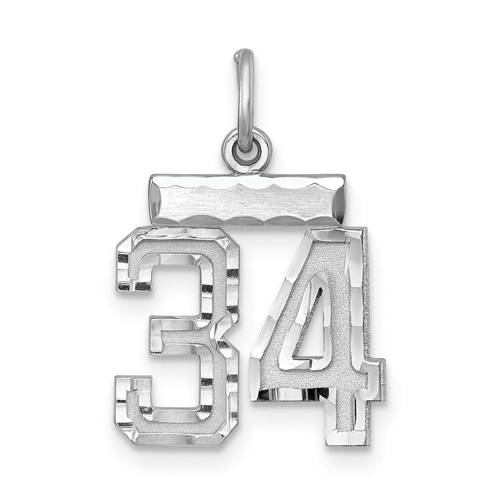 Sterling Silver, Varsity Collection, D/C Pendant, Number 34