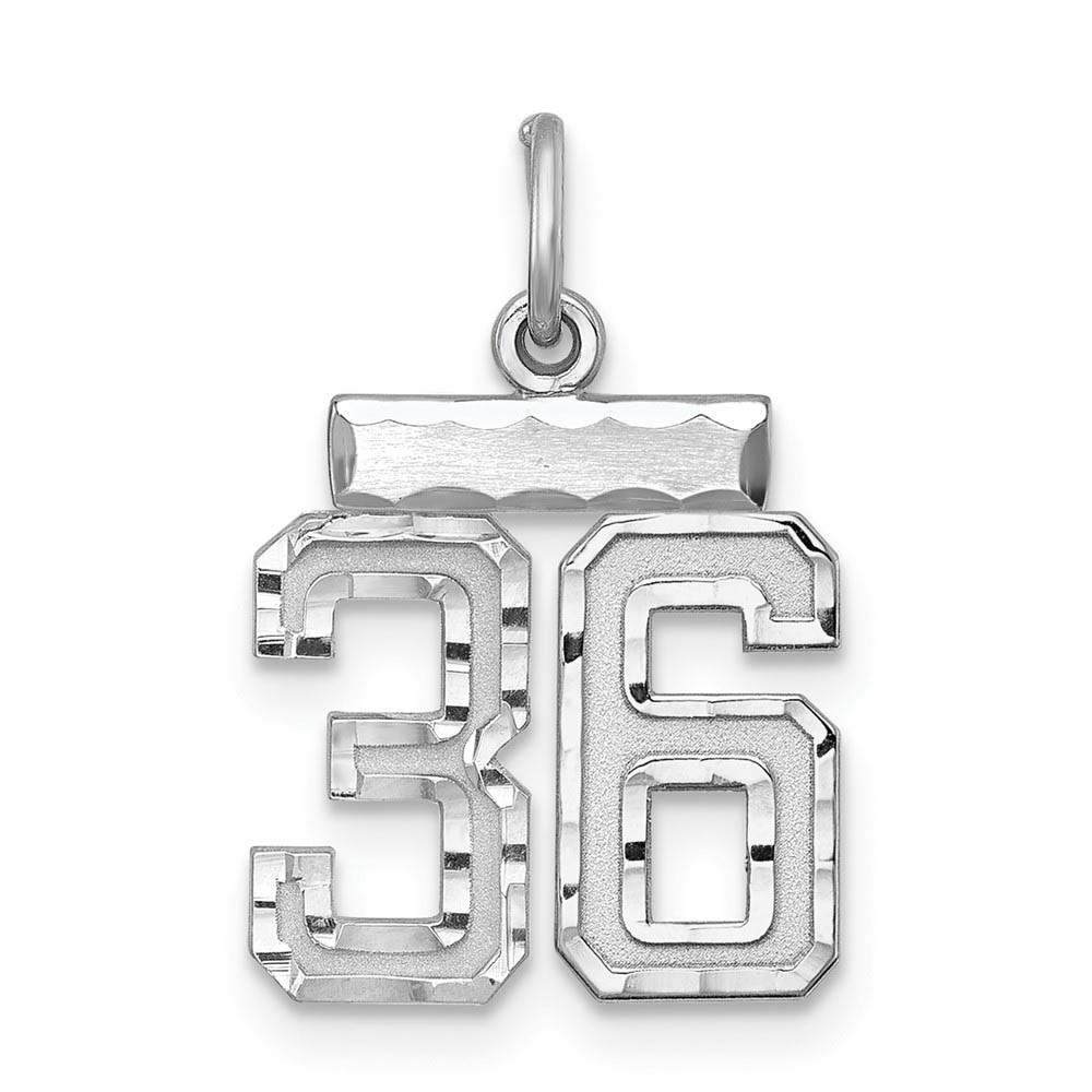 Sterling Silver, Varsity Collection, D/C Pendant, Number 36