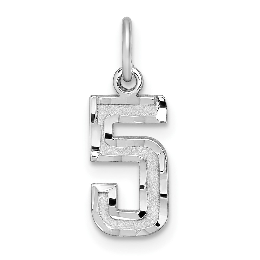 Sterling Silver, Varsity Collection, D/C Pendant, Number 5