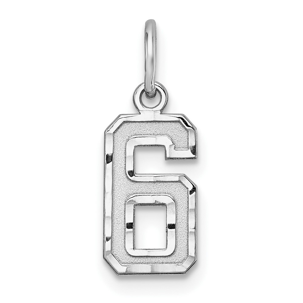 Sterling Silver, Varsity Collection, D/C Pendant, Number 6